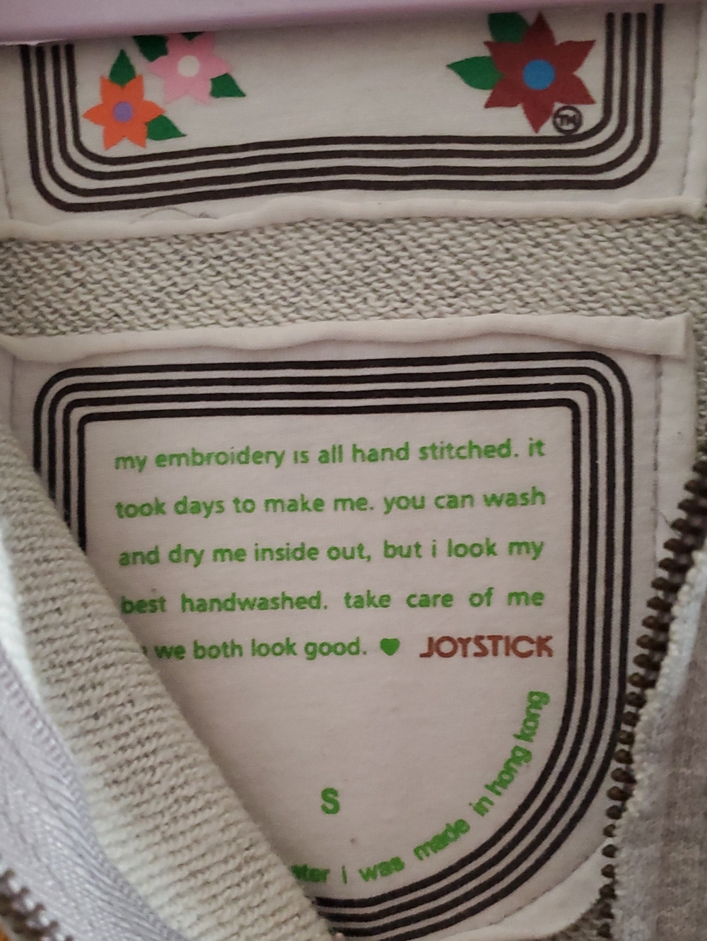 Joystick by Johnny Was Zip-Up Hoodie with Colorful Floral & Owl Appliqué Sz Sm - Picture 5 of 12